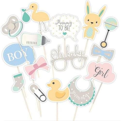Oh Baby Cute Boy Girl Photo Props Mummy To Be Baby Shower Gender Reveal Party Decoration Supplies