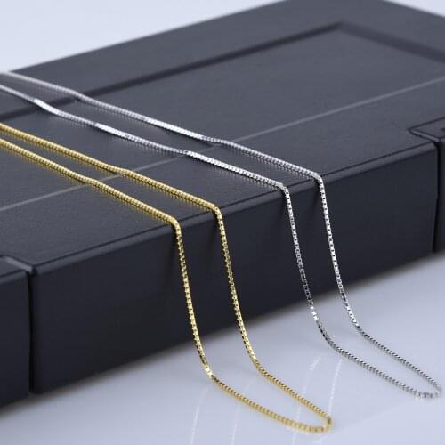 Hot Sale Cheap 1.0mm 16-20 Inch Thin Box Chain Necklace For Pendants 925 Sterling Silver Chain For Women Party