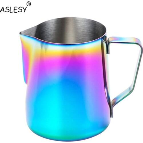 Stainless Steel Frothing Coffee Pitcher Pull Flower Cup Latte Cappuccino Milk Pot Espresso Cups Art Milk Frother Frothing Jug
