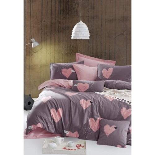 Bedding Set %100 Cotton With Pillowcase Duvet Cover Sets Linen Sheet Purpl Double Queen Size Quilt Covers Bedclothes Modern Cute