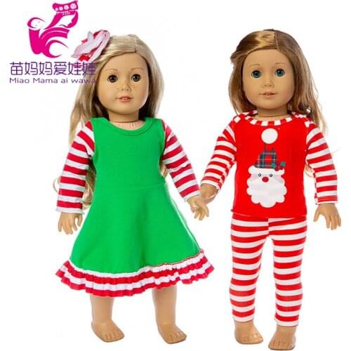 Doll clothes christmas dress set for 43cm baby doll oufit 18 inch doll new year clothes Christmas new year gift