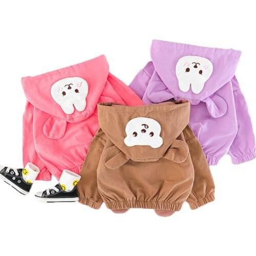Hooded Jackets For Girl Boy Cartoon Baby Clothes Childrens Fashion Outerwear 2021 Spring Autumn Kids Thin Zipper Coat 6M-4T