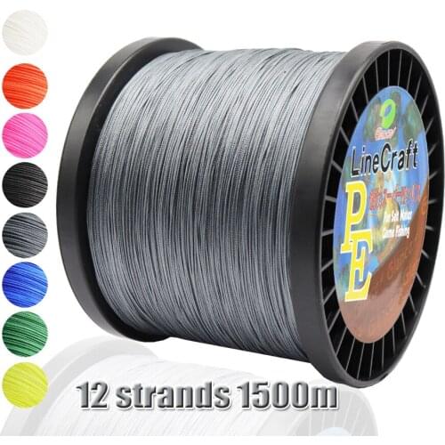 PE Improved Fishing Wire 12 Strands Weaves Smooth Durable Braided Lines 1500m Multifilament Carp Fishing Line