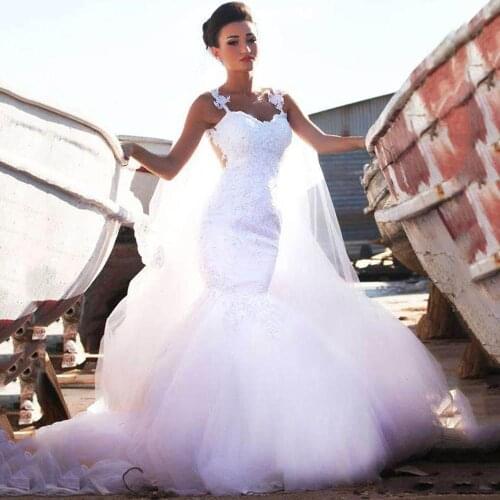 Summer new sexy suspender backless fishtail Bridal Wedding Dress