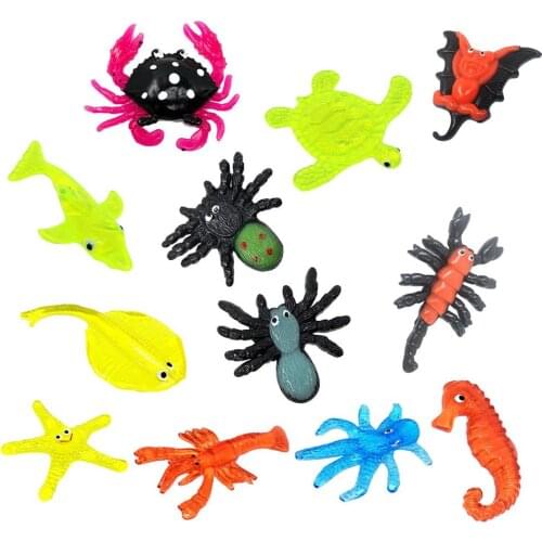 Sea Animals Assorted Soft Mini Animal Toy Set Realistic Under The Ocean Life Figure Toy For Child Educational Toy Decompress