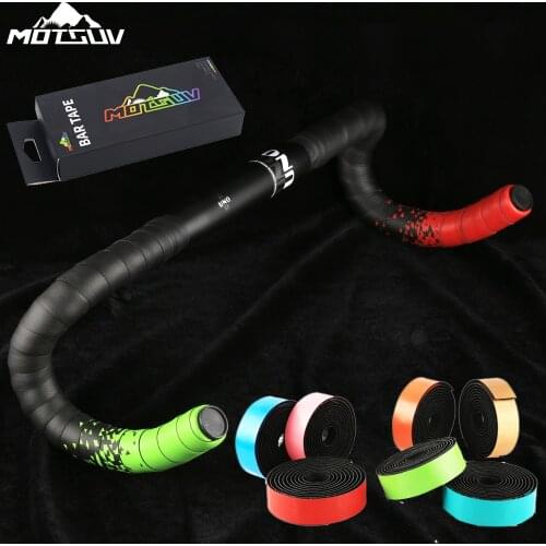 MOTSUV Bicycle Handlebar Tape Anti-Vibration PU EVA Bent Cycling Road Bike Tapes Racing Breathable Non-Slip Handle Bar Belt Wrap