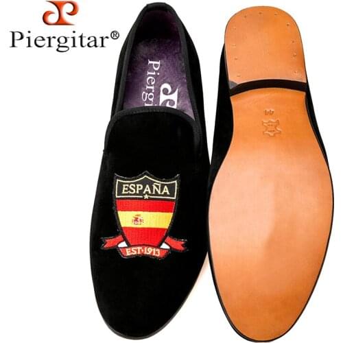 Four countries flag embroidered purple leather insole genuine leather outsole men velvet shoes men loafer men flats freeshipping