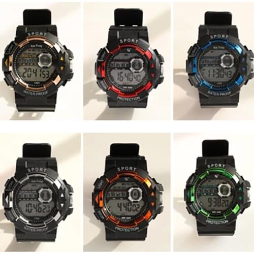 2019 mens sports watch digital five-color shock absorber swimming quartz silicone watch 50 meters waterproof clock mens watch