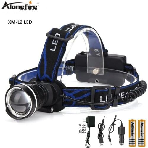 AloneFire HP87 Head light Cree XM-L2 LED 5000lm Zoom Headlamp Exercise Headlight hike Head lamp 18650 Rechargeable battery