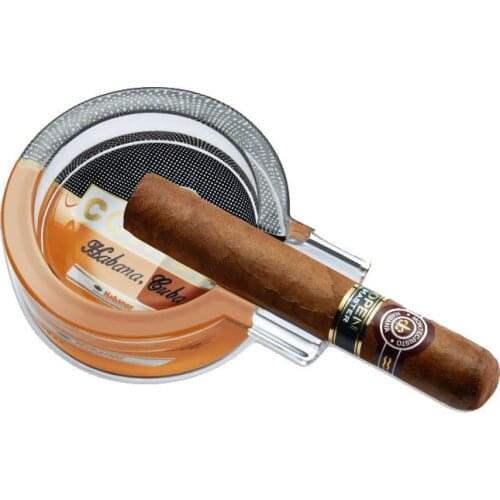 COHIBA Glass Cigar Ashtray Monte Cigar Ash tray Tempered Glass Cigar Gadgets Mini travel Portable Ashtray cuba tabacaria sigaar