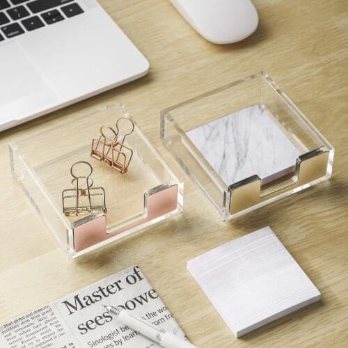2021 New Transparent 1 Layers Memo Storage Box Portable Container Acrylic Organizer Student Desk Storage and Finishing Supplies