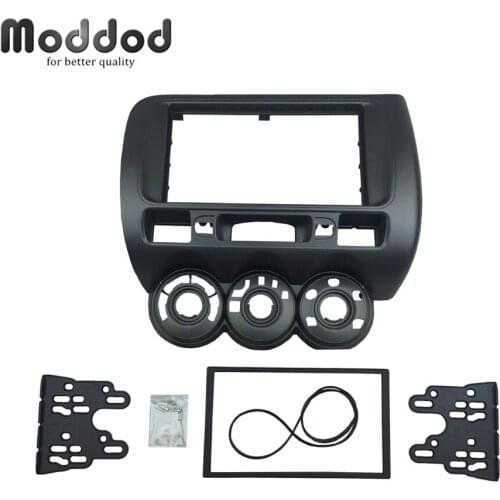 One or Double Din Fascia for Honda Jazz City Manual Air Condition Radio Stereo CD Panel Dash Mount Kits Installation Trim Frame
