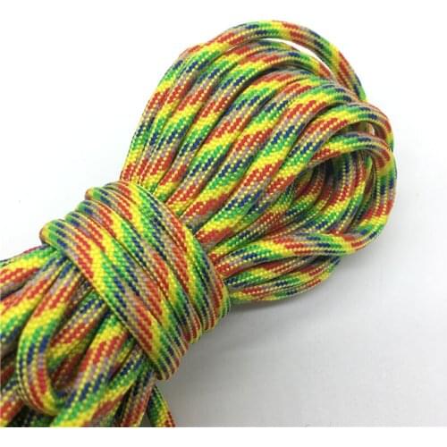 10yds Paracord 550 Parachute Cord Lanyard Rope Mil Spec Type III 7 Strand Climbing Camping Survival Equipment #Mix color-50