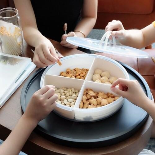 Food Storage Tray Sealed Dried Fruit Snack Plate With Lid Desktop Candy Cake Serving Tray Food Storage Container Organizer Box