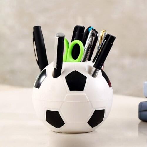 Hot Pen Holder Office Student Stationery Pencil Desktop Storage Box Soccer Pattern Pencil Cup Holder FRE-Drop