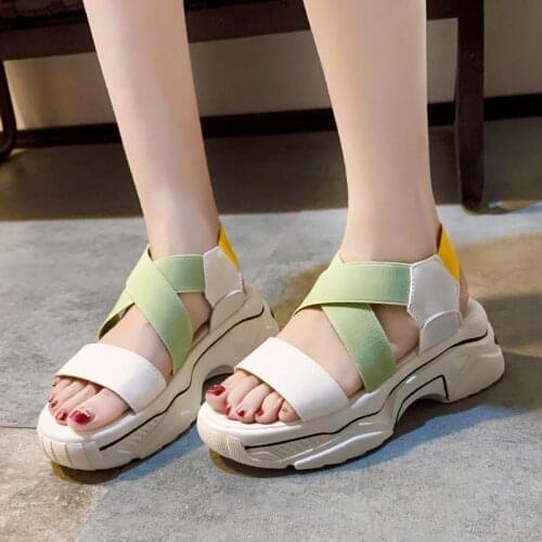 Sports Sandals Women Summer 2021 New Thick-soled Fish Mouth Roman Shoes Trifle Bottom Open Toe Casual Shoes
