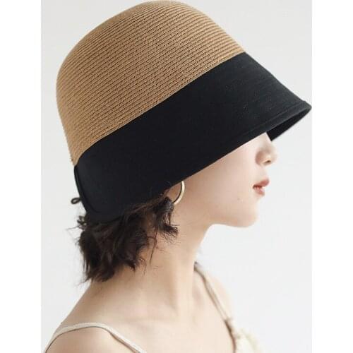 New Summer Bucket Hats For Women Foldable Elegant Straw Sun Hat Beach Visor Panama Chapeau Femme Female Travel Cap Chapeau Homme