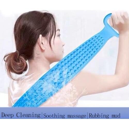 Bathroom Silicone Bath Towel Bath Massage Brush Rubbing Back Mud Peeling Body Shower Extended Scrubber Skin Clean Brushes