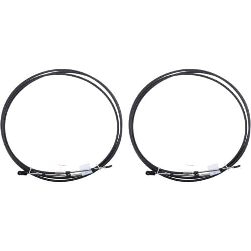 2pcs Universal Throttle Cable Black for Marine Boat Motor Control Lever 8 FT