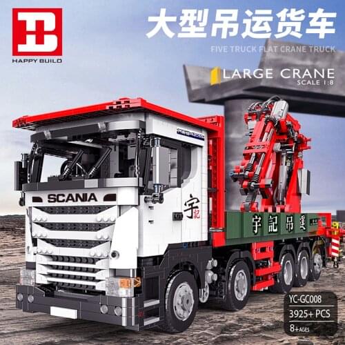 High-Tech Rc Car Model Big Scania Crane Lorry Truck Building Blocks City Construction Lift Engineering Bricks toys Gifts For Boy