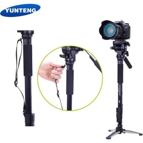 YUNTENG 288 YT-288 Monopod & Fluid Pan Head Ball & DV Unipod Mobile Phone Clip Holder For Canon Nikon DSLR VCT-288