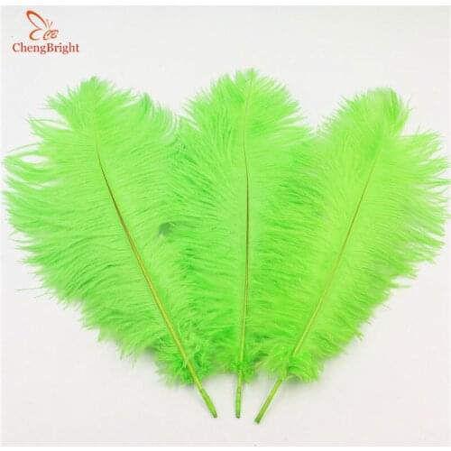 ChengBright 10 Pcs/Lot Green Natural Ostrich Feathers For Crafts 15-75CM Carnival Costumes Party Home Wedding Decorations Plumes