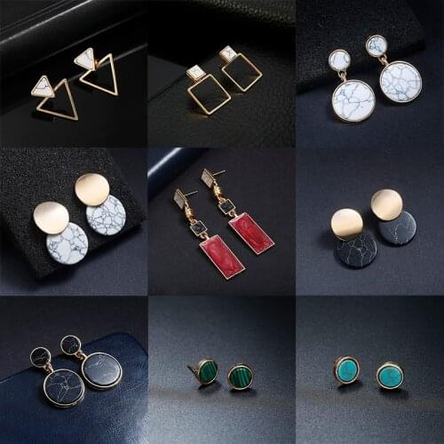 Korean Version Small Fresh Oil Dripping Rectangular Earrings Contrast Color Long Earrings Women 2021 Fashion Versatile Earrings