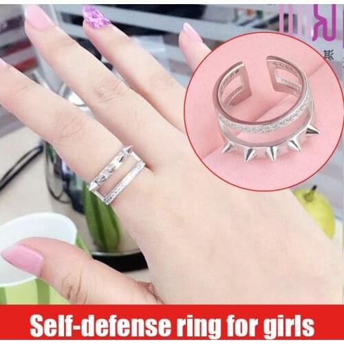Titanium Steel Ladies Ring Anti-tide Bossy Personality Fighting Self-defense Wolf Artifact Index Finger Ring Single Girl Ornamen
