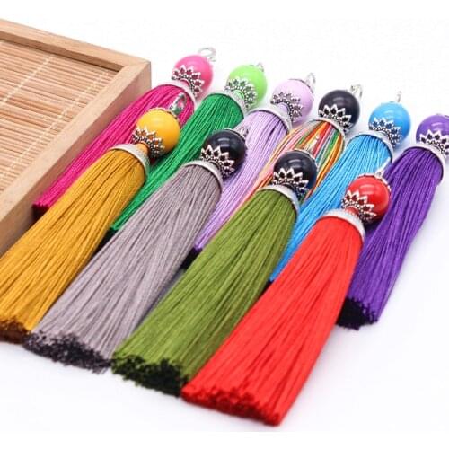 3Pcs 10.7cm High Quality Handmade for Bookmark Long Silk Tassel DIY Home Clothing Craft Jewelry Pendant Decoration Accessories