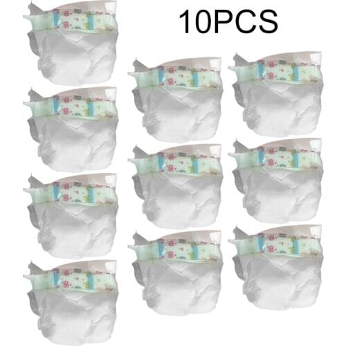 10pcs Accessories Simulation Paper Anti Tear DIY Kids Toy Solid 18 To 22inch Reborn Baby Doll Soft Nappy Reusable Diapers