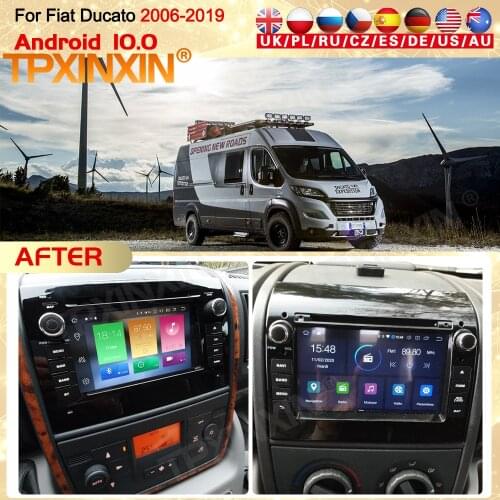 2 Din Carplay Android Radio Receiver Multimedia Stereo For FIAT DUCATO 2011 2012 2013 2014 2015 GPS Navi Auto Recorder Head Unit