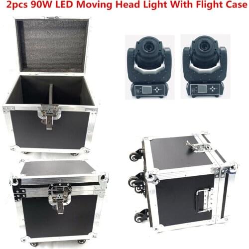 2pcs 90W LED Moving Head flightcase Stage Lighting 16DMX Channel Hi-Quality Hot Sales 90W Prism Led Moving Light New Design