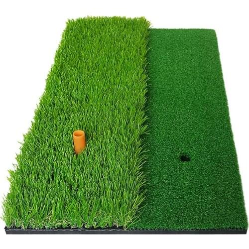 2-in-1 Golf Training Aids Practice Mat Artificial Lawn Grass Rubber Pad-Backyard Outdoor Golf Hitting Mat Durable Training Pad