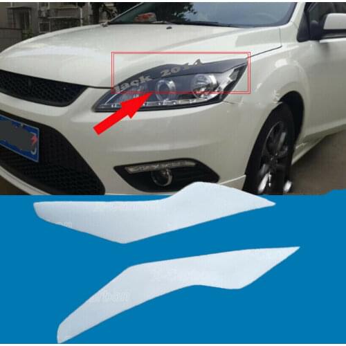 White black Headlight Eyebrows Eyelids Cover Fit for 2009 2010 2011 2012 Ford Focus ST Hatchback