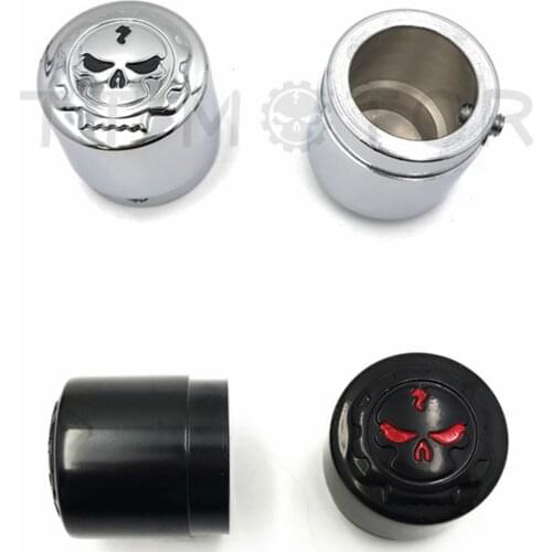 Aftermarket Free Shipping Motorcycle 29mm Axle Nut Cap Skull Zombie Emblem For Universal Harley Davidson Choppers Honda BLACK