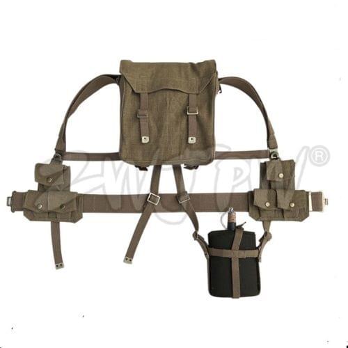 WW2 BRITISH ARMY PATTERN 37 EQUIPMENT COMBINATION WITH BAG & STRAP &BELT CANTEEN MILITARY SOLDIER COMBINATION