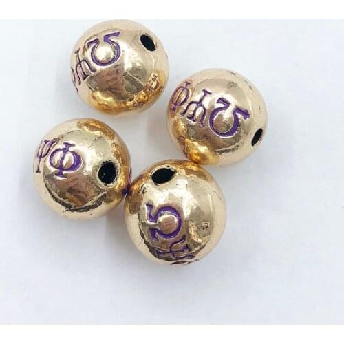 10pcs Greek Fraternity Omegaa Psi Phi Bead 10MM Charms Women DIY Jewelry Accessories