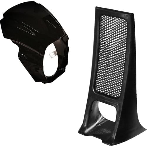 BLACK LOWER RADIATOR COVER CHIN SPOILER AND HEADLIGHT FARING COVER FOR HARLEY SOFTAIL BREAKOUT 2018-2020