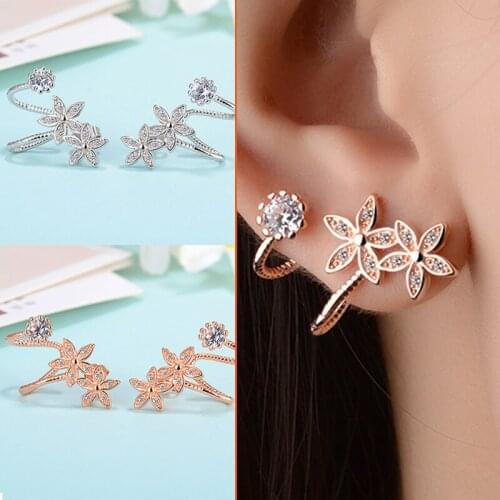Wild Ear clip Flower Korean version fashion Temperament Lady Earring