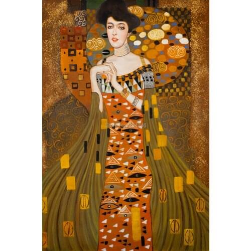 Gustav Klimt Oil Paintings Reproductions on Canvas Portrait of Adele Bloch-Bauer 1 Famous Wall Painting for Office Decor