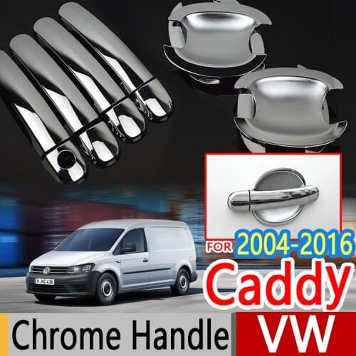 For VW Caddy 2004-2016 2K Chrome Door Handle Covers Trim Set Volkswagen Car Accessories Car Styling 2005 2008 2010 2015 TDI TSI