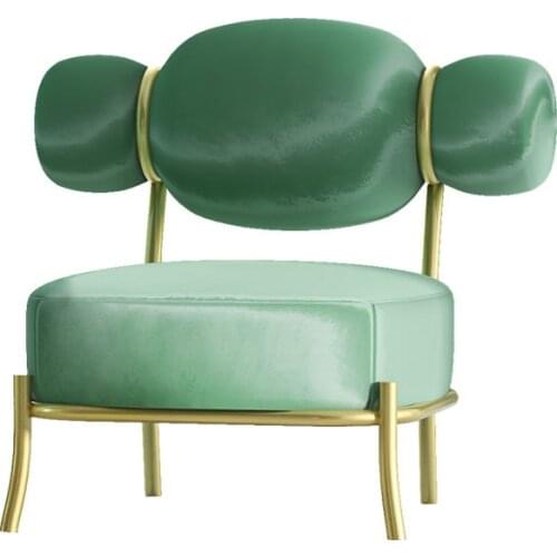 Candy style light luxury single sofa chair velvet fabric modern simple internet celebrity designer backrest chair high rebound