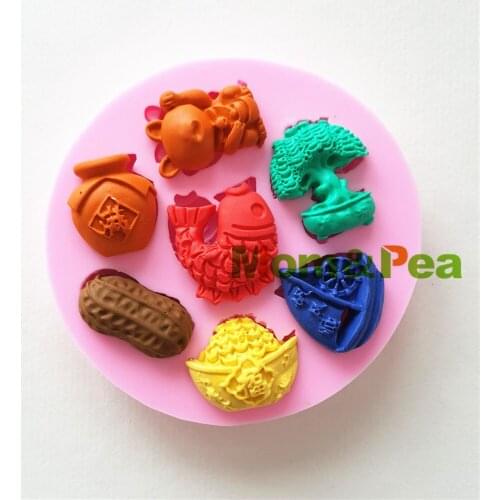 Mom&Pea 1264 Free Shipping Chinese Wishing Silicone Mold Cake Decoration Fondant Cake 3D Mold Food Grade
