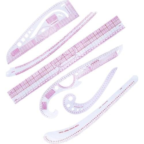 MIUSIE 6pcs/set Sewing Tailor French Curve Rulers Drawing Line Measure Clothing Patchwork DIY Crafts Garment Rulers
