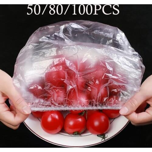 50-100pcs Reusable Food Storage Covers Bags for Bowls Elastic Plate Silicone Lid Covers Vacuum Bags for Kitchen Food Fresh Seal
