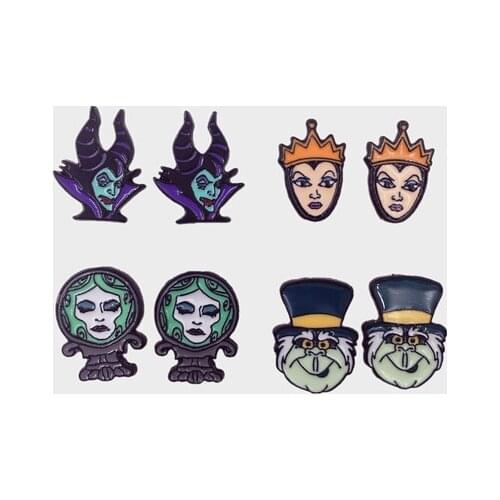 Disney Maleficent Fashion Anime Action Figures Cartoon Products Accessories Stud Earrings Girls Unisex Birthday Gifts