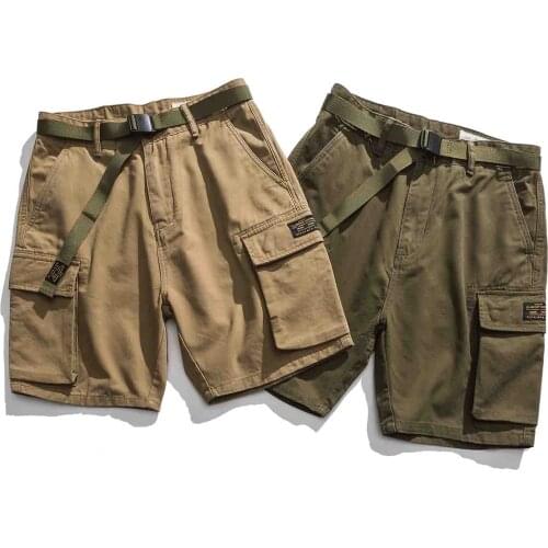 Men’s Army Military Twill Cargo Shorts With Adjustable Waist Multi-Pocket khaki shorts