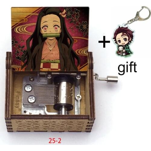 Demon Slayer Kamado Nezuko Qute Print Gurenge Music Theme Wood Music Box Girls Girl Friend Cosplay Fans Friends Christmas Gift