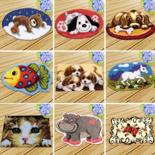 Knooppakket Knoopkussen Dieren Latch Hook Rug Kit DIY Kussen Embroidery Carpet Cushion Latch Hook Tapijt Foamiran For Needlework