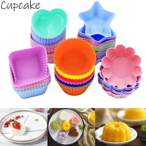 Silicone Cupcake Series Molds Non-stick Various shapes Food grade silicone Baking Molds For jelly pudding candy cupcake pastry